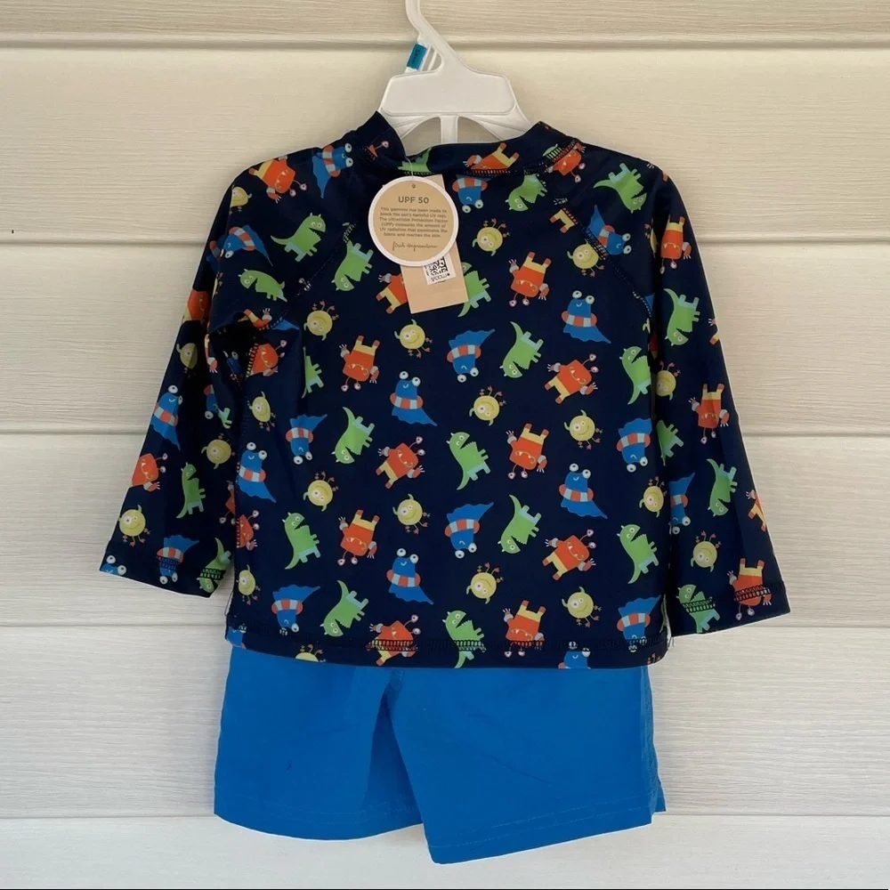 First Impressions Monster Rash Guard Set Sz 24 Months